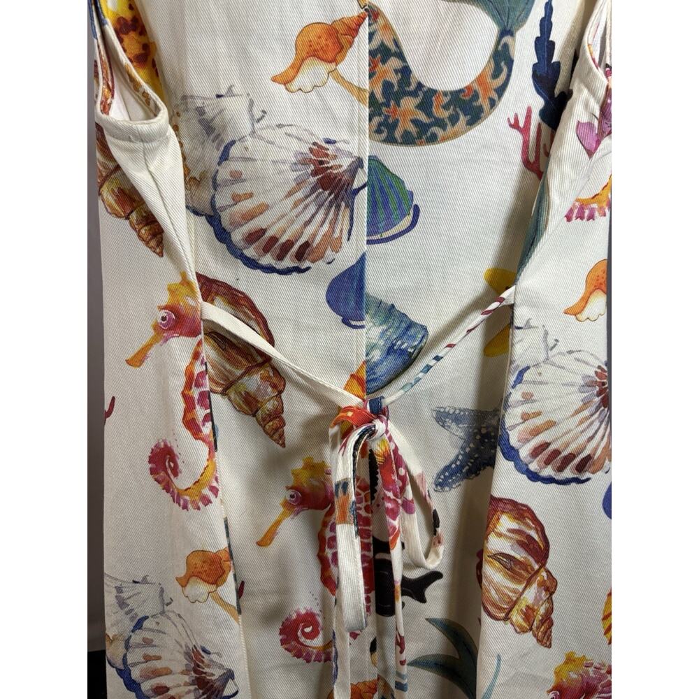 CIDER Women's 1XL Sleeveless Knee Length Cotton Dress Mermaid Ocean Beach Travel - Picture 5 of 7